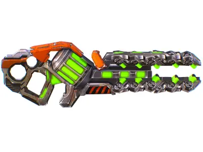 Assault heavy machine gun cannon naff barrel blaster laser arms Low-poly 3D model