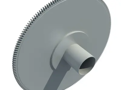 Detailed not textured part of engine 3D model