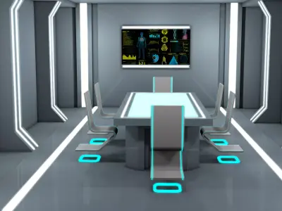 Sci Fi  Office Interior 3D model