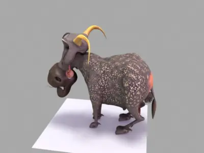 Mother crawling monster Low-poly 3D model