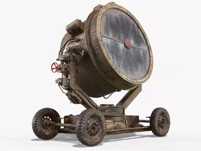 Military Searchlight USSR Low-poly 3D model