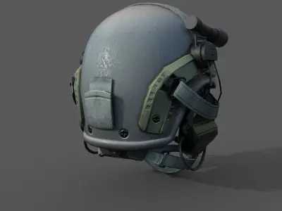 Helmet scifi military low poly 3d model  Low-poly 3D model