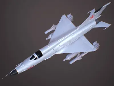 MiG 21 - Rigged and Animated - with Interior - M5 Low-poly 3D model