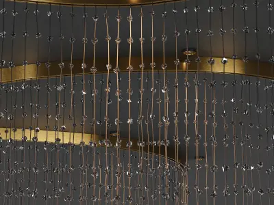 Adjustable Crystal String Chandelier Low-poly 3D model