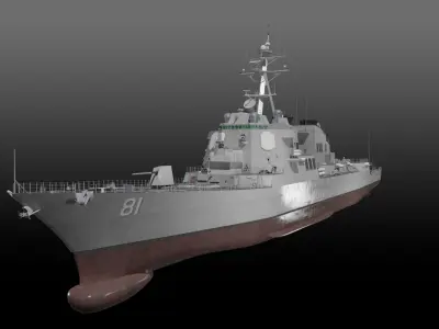 USS Winston S Churchill Arleigh Burke Flight IIA 3D model