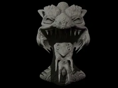 Creature demon head Free 3D print model