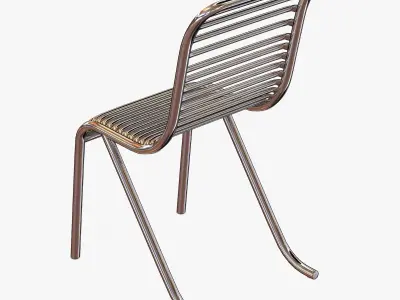 Michel Dufet Metal dining Chair 3D model