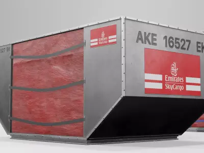 ULD Aircraft Cargo Containers Emirates Sky Cargo Low-poly 3D model