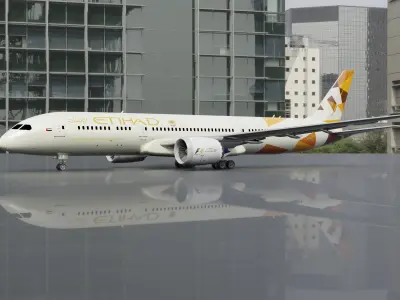 Boeing 787-9 Etihad 8K 3D model