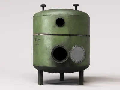 Industrial tanks set Low-poly 3D model