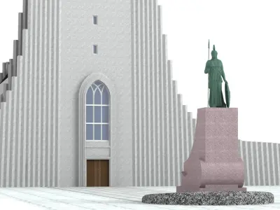 Hallgrimskirkja Reykjavik Iceland 3D model
