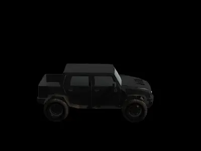 Hummer jeep Low-poly 3D model