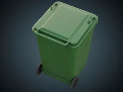 Wheeled Bin 1B Low-poly 3D model