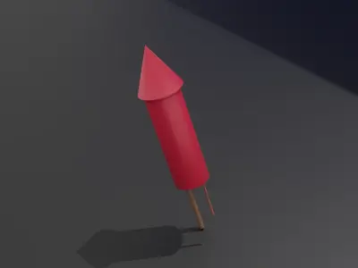 Firework rocket Free 3D model