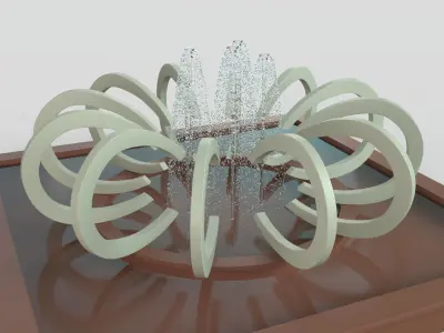 Fountain water on table 3D model