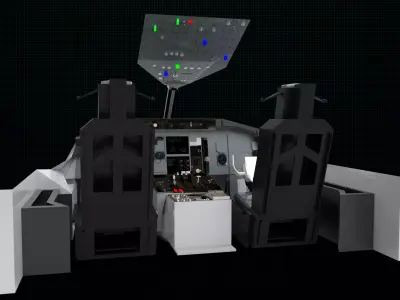 Cockpit of plane 3D model