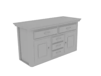 Canterbury Oak Large Sideboard Free Free low-poly 3D model