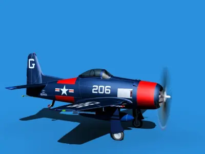 Grumman F8F-2 Bearcat V10 3D model