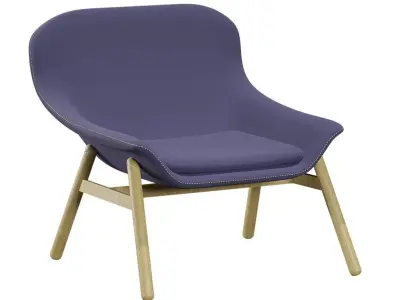 Fabric chair with wooden legs Low-poly 3D model