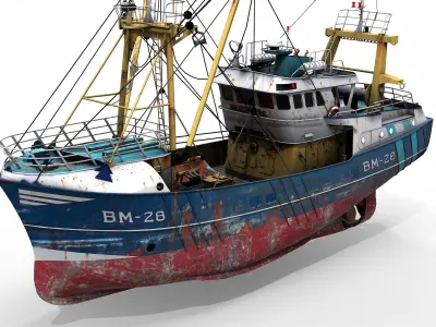 Trawler Sea Lady Low-poly 3D model