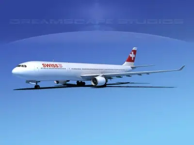 Airbus A330-300 Swissair 3D model