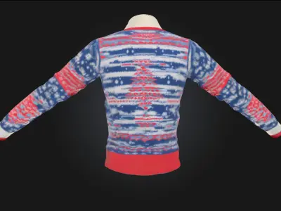 Reindeer Sweater Design  Cozy Festivity in Every Stitch 3D model