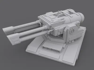 Flame Turret Low-poly 3D model