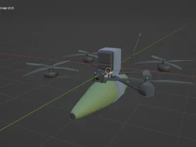 Fpv Kamikaze drone  Low-poly 3D model
