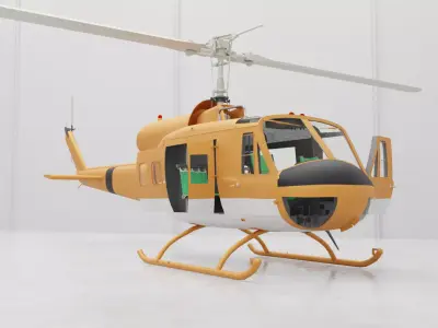 Huey Helicopter civilian version 3D model
