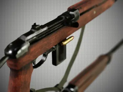 M1 and M1A1 Carbines Low-poly 3D model