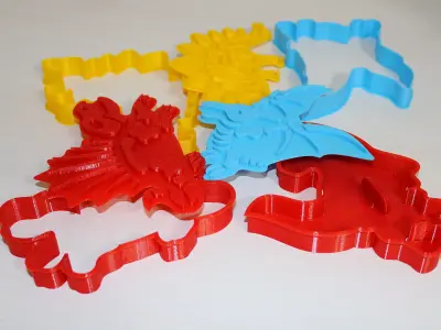 Cookie cutters Dinosaurs 3D print model