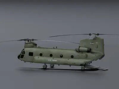 Chinook CH48 Low-poly 3D model