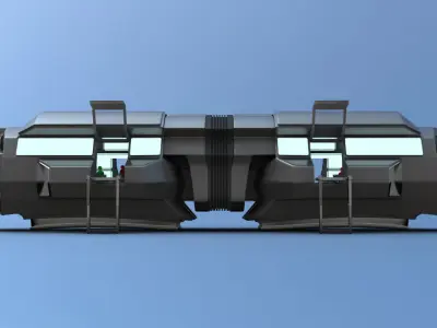 Futuristic Airctraft Train 3D model