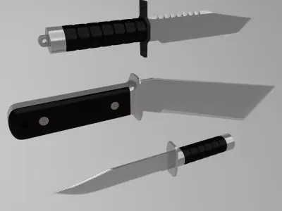 Knives pack Free low-poly 3D model