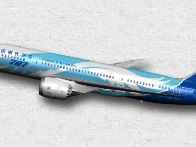 Boeing 787-8 China Southern Low-poly 3D model