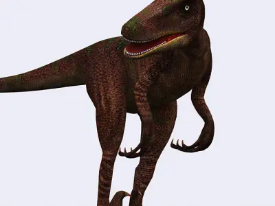 3DRT - Dinosaurs - Velociraptor Low-poly 3D model