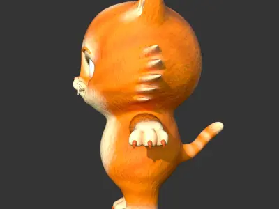 Cute Cat Low-poly 3D model