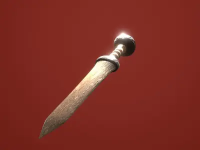 Roman Wooden Gladius Low-poly 3D model