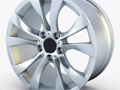 Style 227 wheel silver Mid Poly Low-poly 3D model