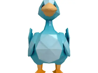 Low Poly Cartoon Duck Low-poly 3D model