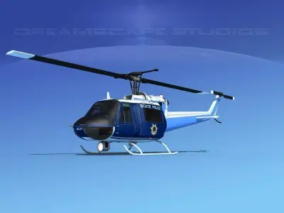 Bell 204 State Police 3D model