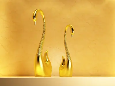 Swan lovely magnet refrigerator sculpture press 3D model