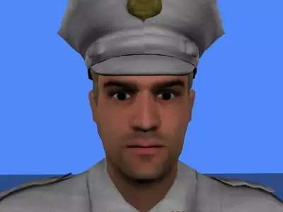 police animated Low-poly 3D model