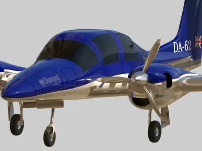 Aircraft diamond da62 3D model