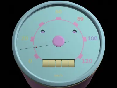 speedometer Low-poly 3D model