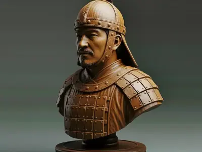 Medieval Mongolian Soldier Pawn Chess Piece 3D print model
