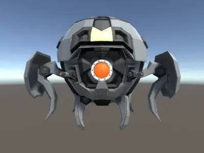 Low-poly Sphere Robot Laser Weapon Low-poly 3D model