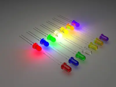 Illuminated and Not Illuminated Light Emitting Diodes Collection 3D model