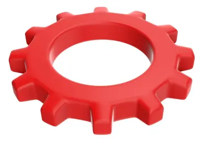 Red Gear Low-poly 3D model