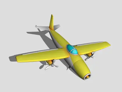 Jet Plane Low-poly 3D model